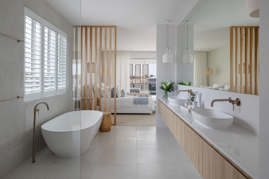 Completed residential bathroom with plumbing fit-off by Apex
